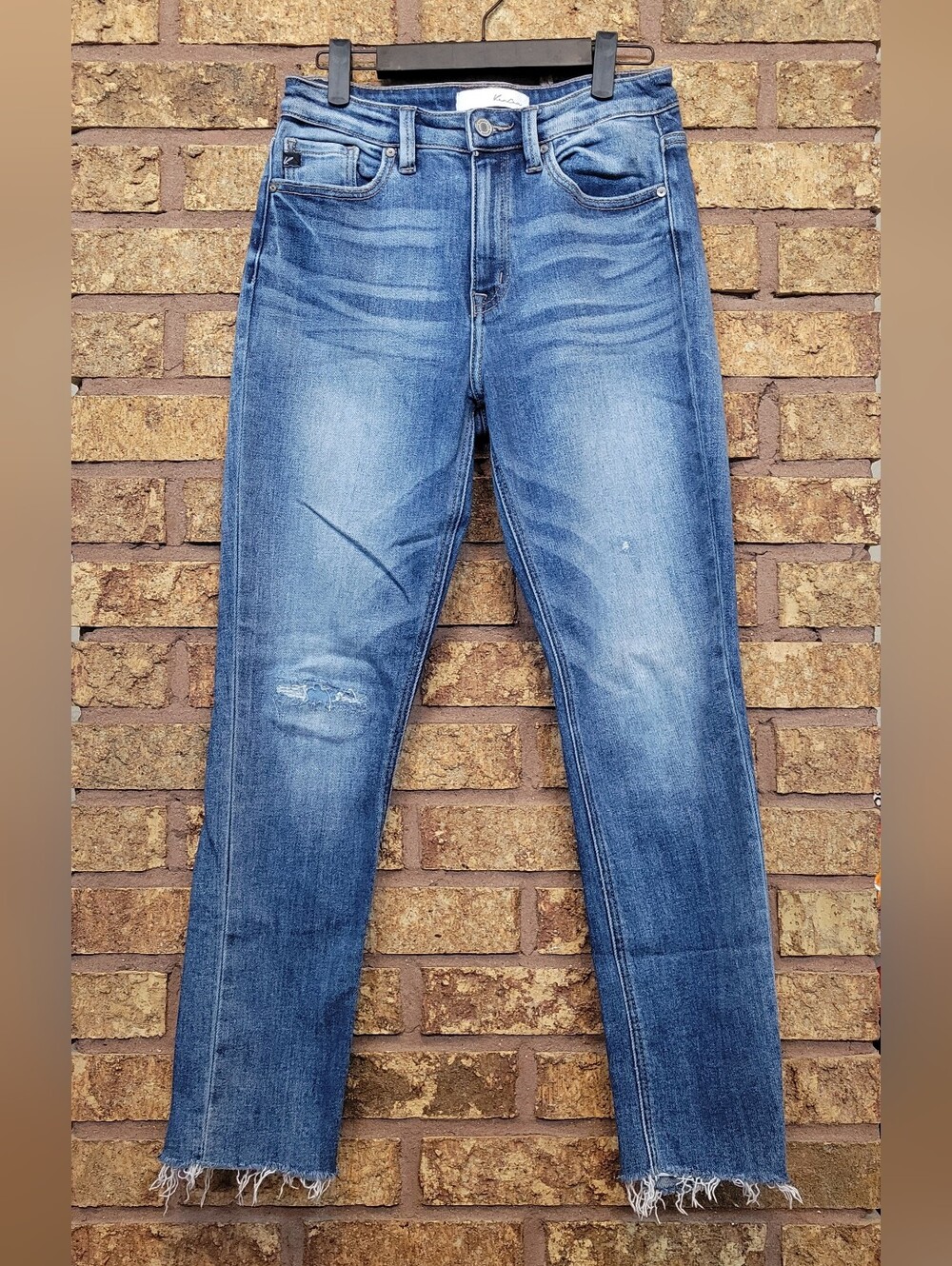 KanCan High Rise Skinny Jeans Raw Hem Crop Ankle Size 26 Stretch